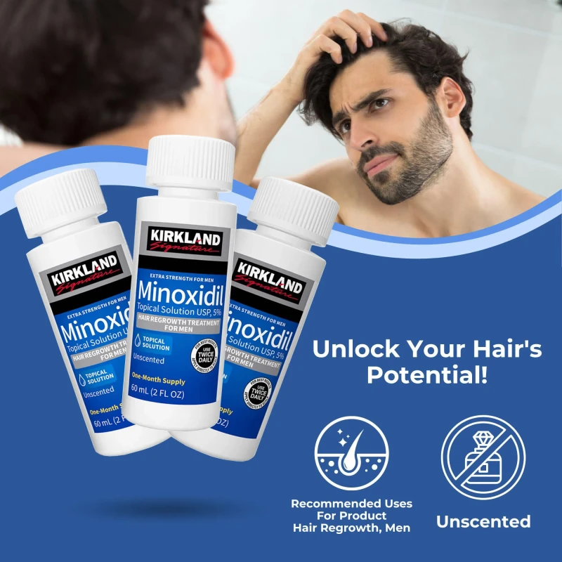 Kirkland Minoxidil 5% Extra Strength – Hair & Beard Growth Solution for Men 7 Kirkland Minoxidil 5% Extra Strength – Hair & Beard Growth Solution for Men - Image 7